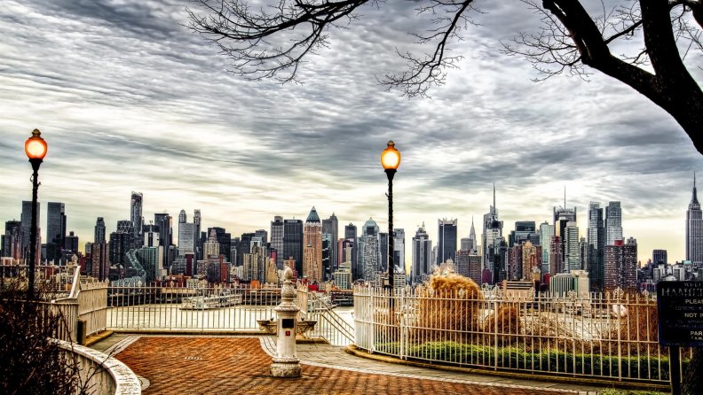 fabulous view of new york city in autumn hdr