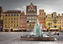 Rynek Fountain Warsaw. Poland