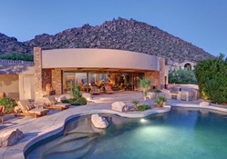 great backyard in a contemporary desert home