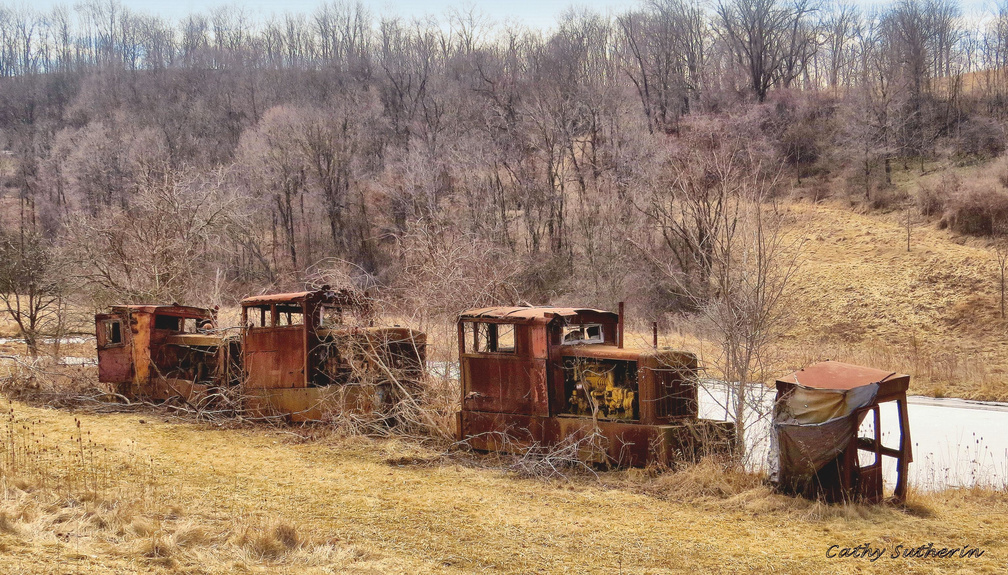 Rusty Abandoned Train Cars