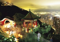 party on cliffs overlooking hong kong
