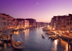 evening on the grand canal in venice