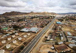 aerial view of museru capital of lesotho