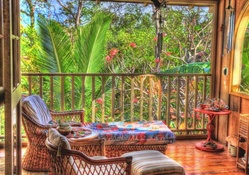 relaxing porch in the tropics hdr