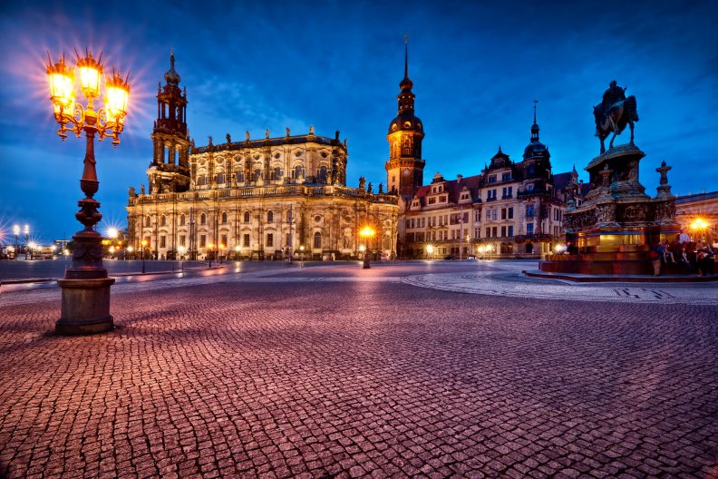 City of Dresden, Germany at Night