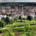 rural town surrounded by fields hdr