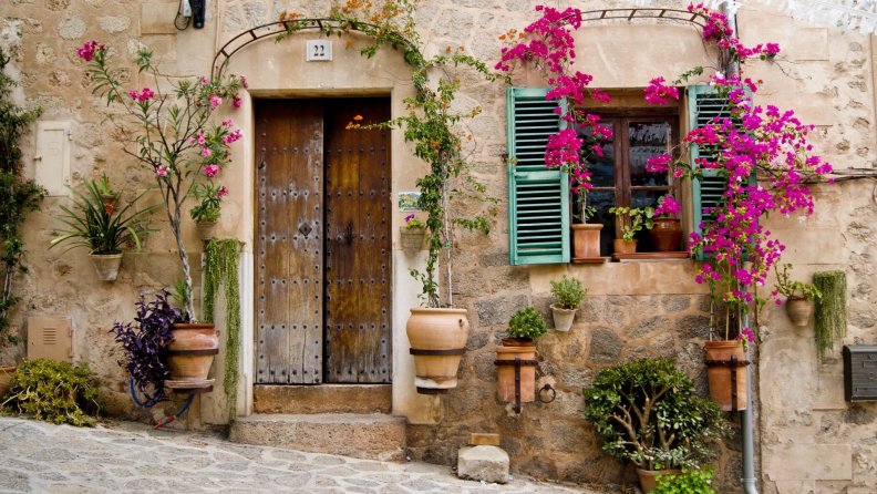 beautiful front door of a house in mallorca