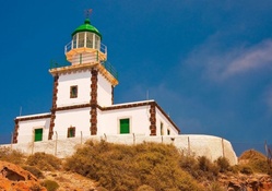 beautiful akrotiri lighthouse on the isle of santorini