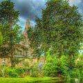 lovely riverside country church hdr