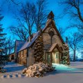 fantastic country church in winter
