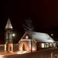 lovely modern church at night