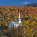 Church of Stowe, Vermont, in Autumn