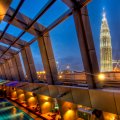 view from  a hotel pool in kuala lumpur hdr
