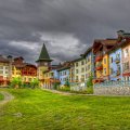 colorful facades on a hotel resort