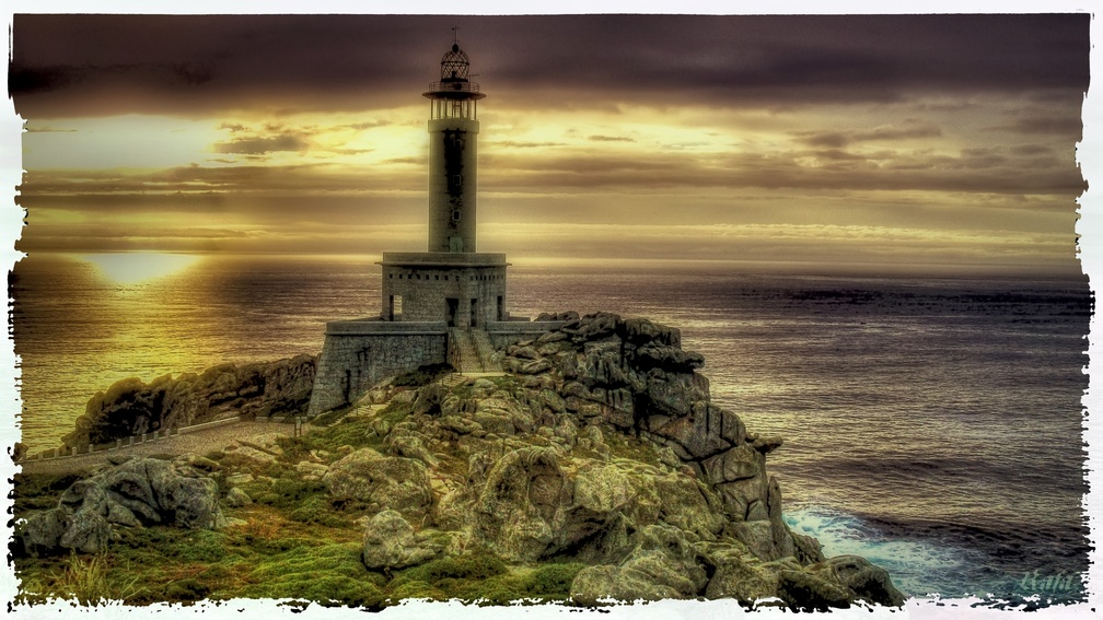 magnificent lighthouse at sunset hdr