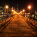 fantastic wooden pier in frisco at night