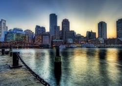 beautiful boston harbor hdr