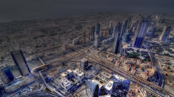 city view of dubai from the top hdr