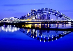 modern bridge above blue waters