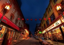 street in san francisco chinatown at night
