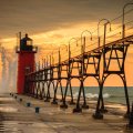 beautiful lighthouse in south haven michigan