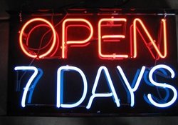open 7 days a week come on in
