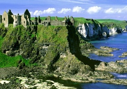 ancient castle ruins on the cliffs