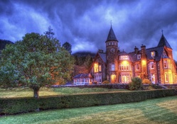 gorgeous mansion at dusk hdr