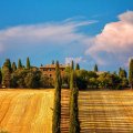 beautiful farm on a hill in tuscany