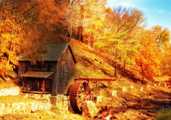 Grist Mill in Autumn