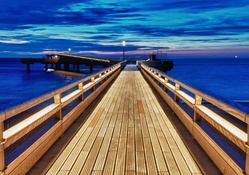 fantastic wooden pier at dusk