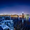 wonderful view of stockholm at night in winter