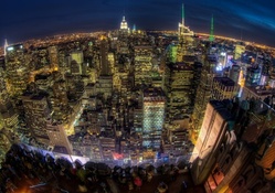 fanatstic view of nyc from an observation deck