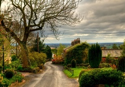 lovely road through quaint english village