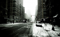 new york city avenue in winter