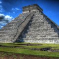 beautiful mayan pyramid in yucatan mexico hdr
