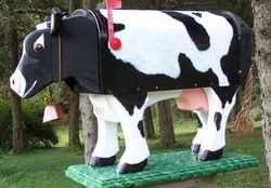 A cow mailbox