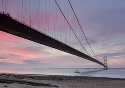 superb hanging bridge at sundown