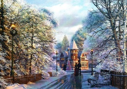 Country Manor in Christmas Time