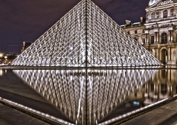 the louvre museum glass pyramid hdr