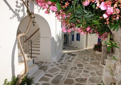 lovely side street in a greek village