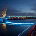wonderful modern bridge in lights