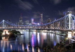 wonderful city bridge at night