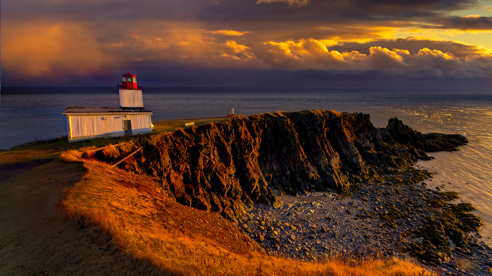 gorgeous cape d'or lighthouse in nova scotia hdr