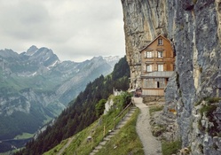 amazing inn imbeded in  a high cliff
