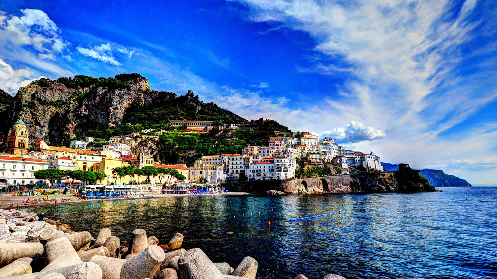 fantastic view of an italian coastal town