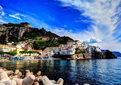 fantastic view of an italian coastal town