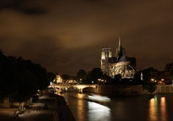 fantastic night view of notre dame cathedral