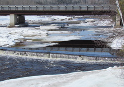 Bridge over icy river