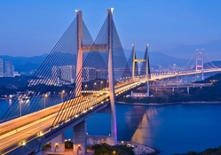 fantastic kong tsing ma bridge in hong kong
